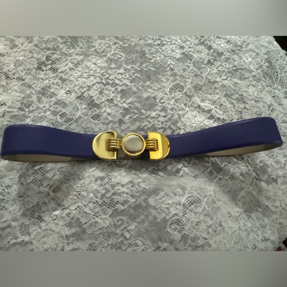 DONCASTER Vintage 80’s Gold & Silver Interlocking Unique Leather Belt Rare Fun - Picture 4 of 12